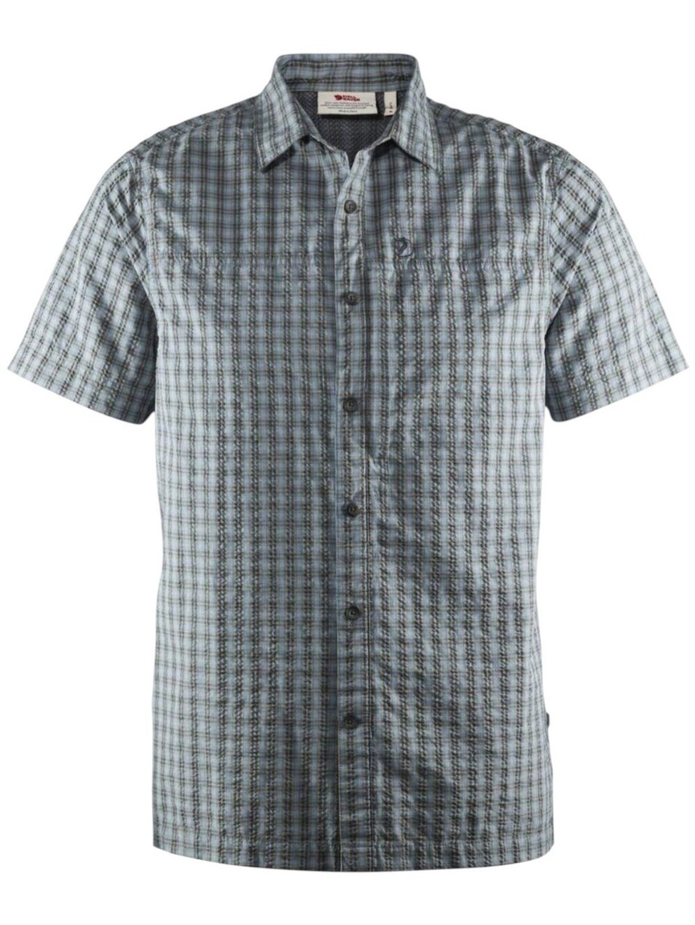 Fjallraven Men's Svante Seersucker Short Sleeve Short Plaid Button Up Large